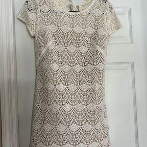 LOFT Ivory Lace Mini Dress